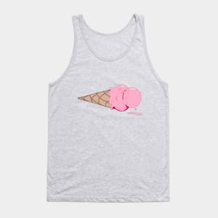 A Strawberry Ice Cream Cone Dripping Tank Top